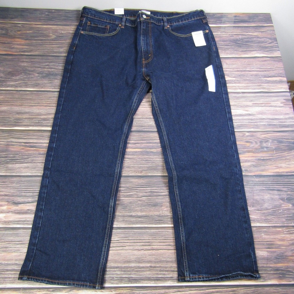 Levi DENIZEN Men's Dark Blue Denim Jeans - RELAXED Straight Fit